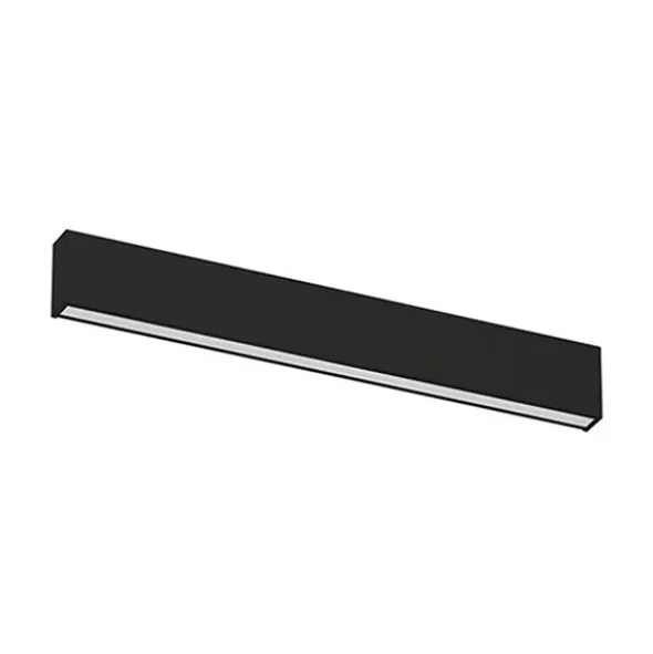 Box applique monoemissione a led large nero