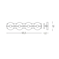 Glim plafoniera 4 diffusori orientabili