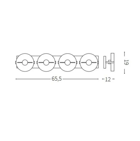 Glim plafoniera 4 diffusori orientabili