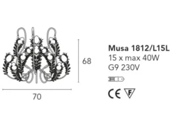 Musa lampadario 15 luci