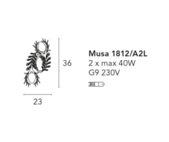Musa 2 luci applique