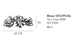 Musa plafoniera 16 luci