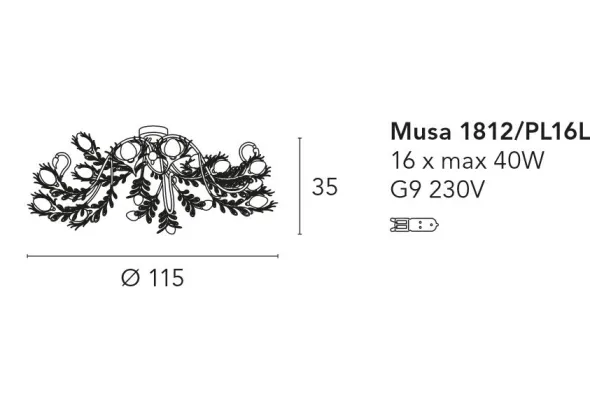 Musa plafoniera 16 luci